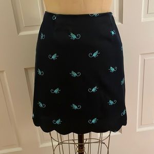 Lilly Pulitzer embroidered Monkey skirt with scalloped edge